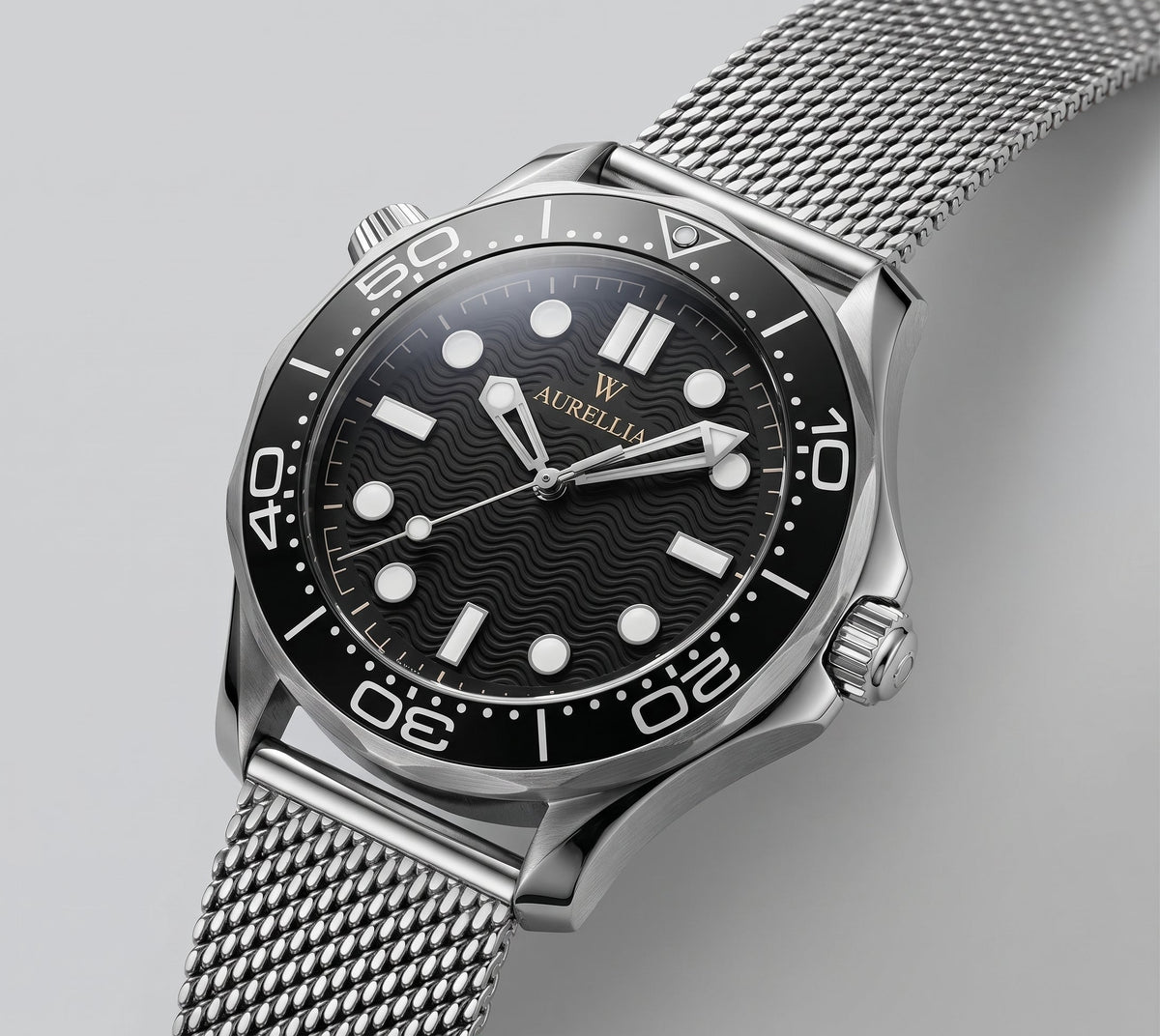 Men's Automatic Diver 300M with Curved Crystal and Steel Case